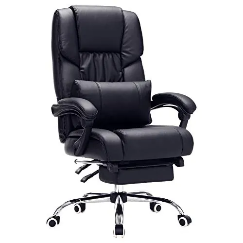 SONGMICS Silla de escritorio Ergonómica con altura ajustable PU 150 kg