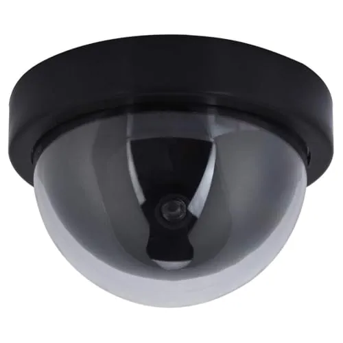 Cámara Falsa Simulada Cámaras Domo CCTV De Seguridad, Cámara Exterior Simulada con Luz LED Roja Intermitente Cámara De Seguridad Simulada