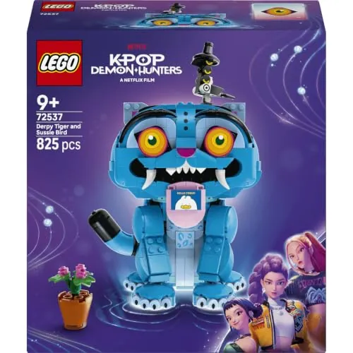 LEGO KPOP Demon Hunters Derpy Tiger y Sussie Bird 72537 | Juguetes para niñas de 9+ años, decoración del dormitorio, figuras de animales, regalo K-Pop de cumpleaños, 825 piezas