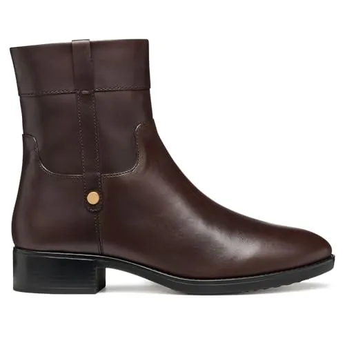 Geox D Felicity, Bota de Tobillo Mujer, marrón Oscuro, 36 EU