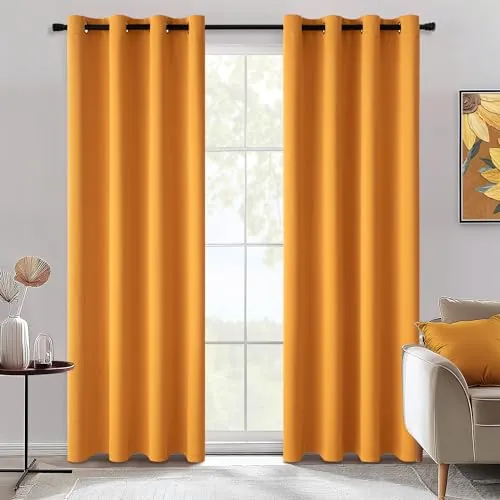 MIULEE Cortinas Opacas Termicas Ojales Salon Dormitorio 2Pz 140x225cm