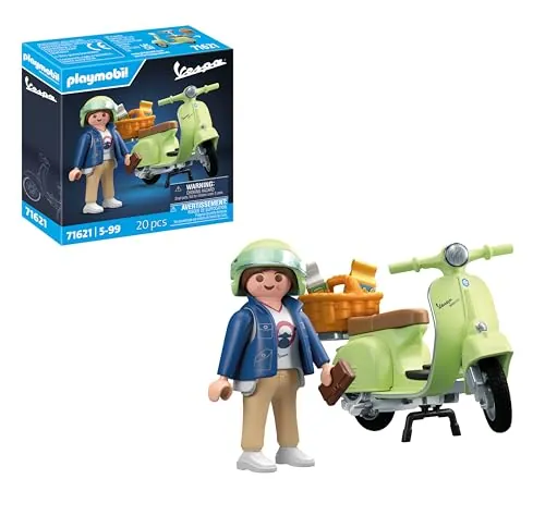 PLAYMOBIL Cars 71621 1969 Vespa 150 Sprint Veloce, Verde Claro, Modelo Fiel para coleccionistas y Aficionados, Incluye Accesorios versátiles y Varias Opciones de sillín