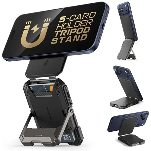 SUPCASE MagSafe Cartera Magnética con Soporte para iPhone [Bloqueo RFID] | MagSafe Wallet,Hold 5 Cards,Tarjetero con Soporte Ajustable,Cartera para Hombre,para iPhone 18/17/16/15/14/13 Series