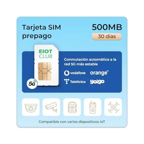 EIOTCLUB Tarjeta SIM 5G prepagada para cámara LTE, cámara fotos, 4G router, compatible con Vodafone, Wind, Iliad y Windtre. Tarjeta solo datos sin contrato, sin registro.