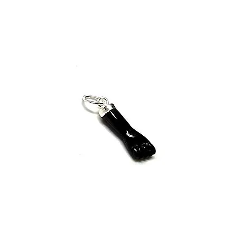 Minoplata Colgante higa puño negro sintético en Plata de ley 925 una joya amuleto protector contra el mal de ojo según su leyenda