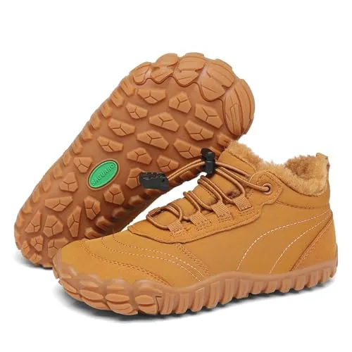 Botas de Nieve Niño Barefoot Zapatillas Niña Cómodas y Abrigadas Antideslizante Botas de Invierno Gr.28