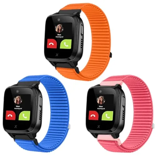 SUGARJAR 3 Piezas Niños Correa Compatible para XPLORA X5, 16mm Suave Nylon Pulseras de Repuesto con XPLORA X5 Play/XGO3/XGO2/Kidzi Ajustable para Niños y Niñas