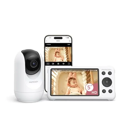 momcozy BM04 Camara Vigilancia Bebe con WiFi y 5" Pantalla, App Compatible