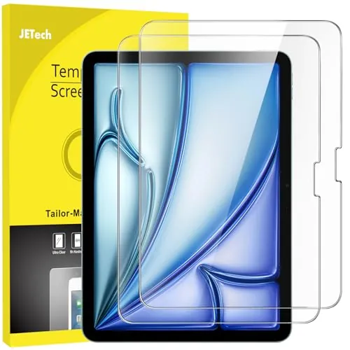 JETech Protector Pantalla para iPad Air 11" M4/M3/M2, 2 Unidades | Para 2026/2025/2024 Modelo, HD Transparente, Cristal Vidrio Templado Anti-Arañazos