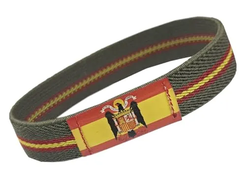 Tiendas LGP - Pulsera elástica, Bandera de España con diseño de escudo del Aguila de San Juan, Verde