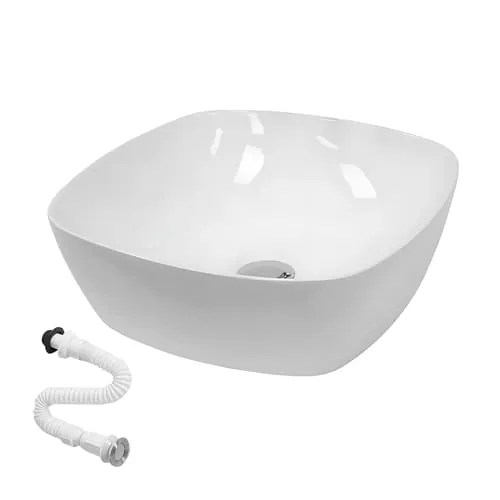 MAGIC SELECT Lavabo de Cerámica Blanco sobre encimera 40x40x14 CM