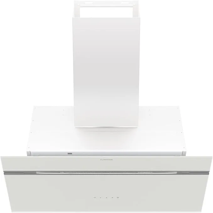 KLARSTEIN Alina Campana Extractora - 70cm Decorativa, 600 m³/h, Clase A, LED, 68 dB, Recirculación & Extracción, Control Táctil, Blanco