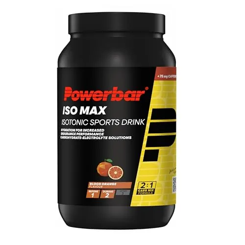 Powerbar Isomax Blood Orange 1200g - Bebida Deportiva Isotónica - 5 Electrolitos + C2MAX + 75mg Cafeína