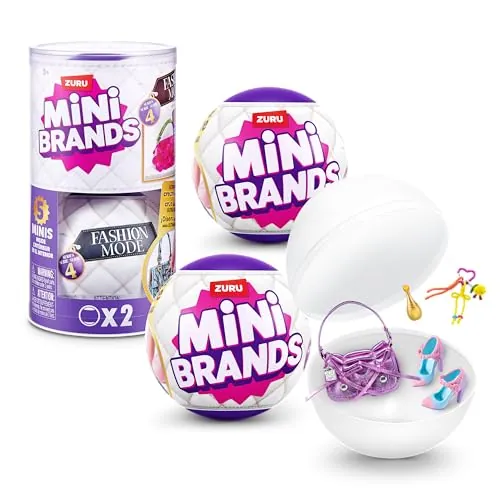 Mini Brands Fashion Series 4 2 Pack de ZURU – Juguete Coleccionable de Desempaquetado con 5 Mini Bolsos de Moda Sorpresa, Zapatos y Accesorios, Más de 80 Estilos para Coleccionar, 3+ Años