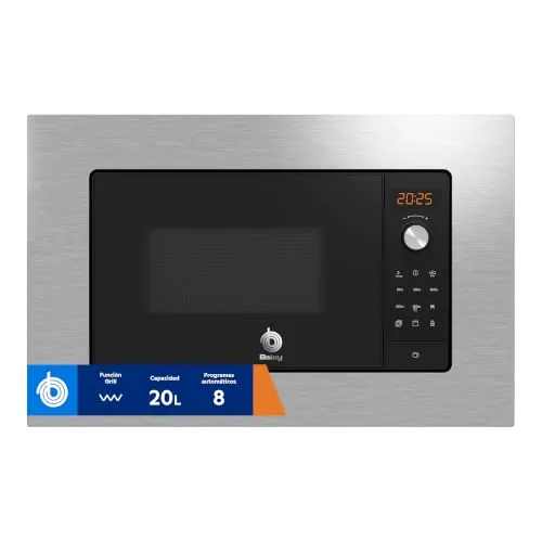 Balay, Microondas integrable, Acero inoxidable, 3CG6142X3 | 20 litros, Grill, 800W.