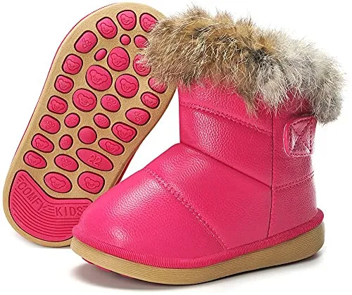 Gaatpot Botas de Nieve para Niños Botines Invierno, Rosa, 25 EU = 26 CN