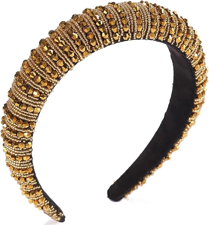 scicent Diadema con purpurina, diadema para mujer, gruesa, acolchada, con lentejuelas, bonita diadema para el pelo diario, para niñas y mujeres, 16425