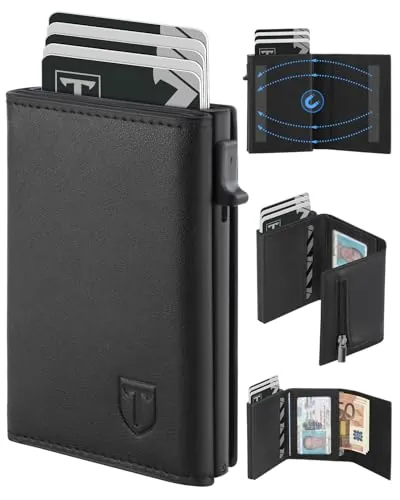 TEEHON Cartera para Hombre - Tarjetero Hombre con Bloqueo RFID & Monedas