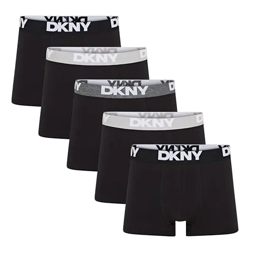 DKNY Hombres Bañador Negro Paquete de 5 Medio