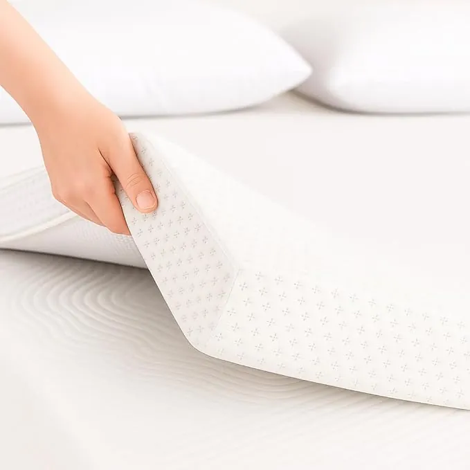 Topper Viscoelastico Nucleo 100% Viscoelastica | 200 x 200cm | Grosor 5CM | Fabricado en España | Alivia Tensiones Musculares | Sobrecolchon Desenfundable y Lavable | Transpirable y Antiacaros