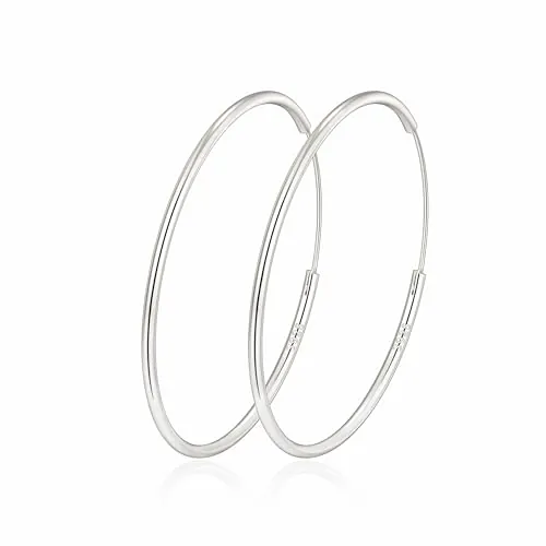 MOROTOLE Pendientes de Aro Plata de Ley 925 Grandes Para Mujer Grandes Aros Pendientes de Plata de Ley 925 Aros