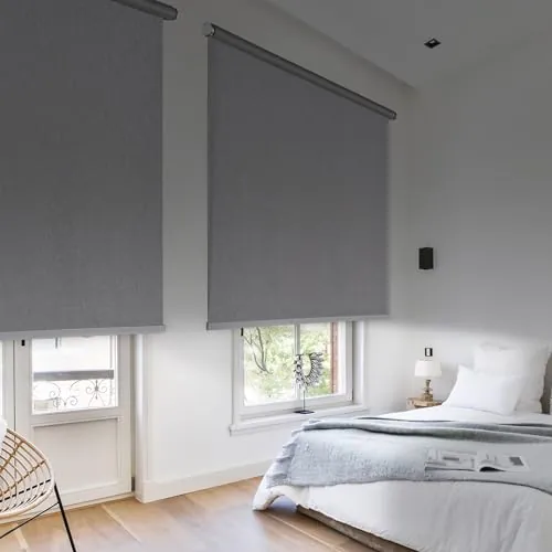 Estores enrollables opacos térmicos Premium máxima Calidad 140x250 cm Gris