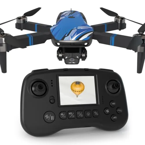 Drone para Adultos Dron para Niños, Pantalla LCD RC, FPV Live Vídeo Mini Drones, 3D Flips, Esquiva de Obstáculos en 270°, RC Cuadricóptero Plegable para Principiantes, Tarjeta SD hasta 32GB Regalo