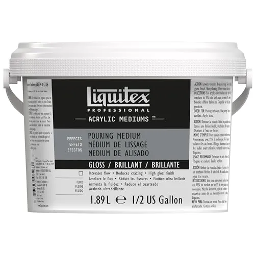 Liquitex 5343 Professional Medio de colado y vertido, resistente al agua, que no amarillea, flexible, aumenta el flujo de pintura - Medio de vertido para pinturas acrílicas botella de 1,89 litros