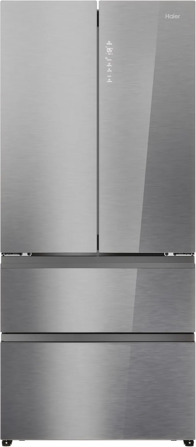 Haier FD 83 Series 7 HFR7819ENGC - Frigorífico Puerta Francesa, 504L, Cajones Direct Access, AirFlow, WIFI, Motor Inverter, Humidity Zone, Total No Frost, Ancho 83cm, Daylight, Glass Inox Look