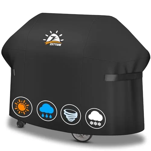 Zettum Funda para Barbacoa de 208 cm, Cubierta Grande para Parrilla Weber Summit 600, Genesis 600 Series, Resistente e Impermeable, Cubierta de Poliuretano para Monument, Brinkmann (208x68x127cm)