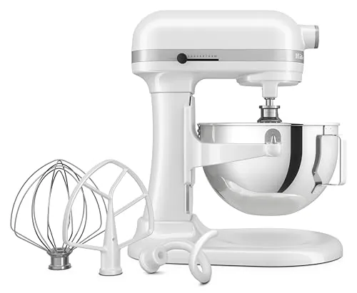 KitchenAid HEAVY DUTY - BATIDORA AMASADORA CON BOL ELEVABLE DE 5,2L - BLANCO 5KSM55SXXEWH