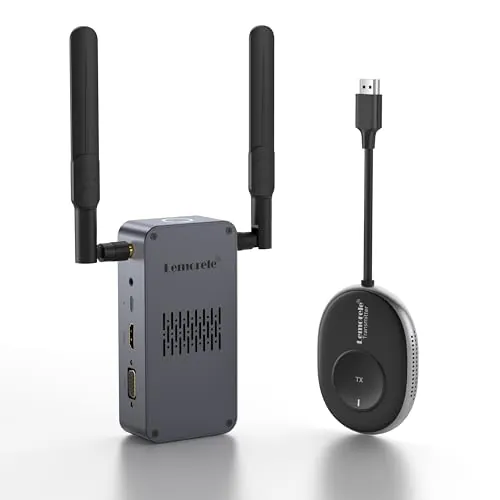 Lemorele Transmisor Inalámbrico Solo TX, 50 m, 1080P@60Hz, hasta 8 TX | Unidad TX de ampliación para sistemas compatibles de la misma serie; cambio de fuente para reuniones, aulas y presentaciones