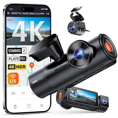 VANTRUE N4 Pro S Dashcam para Coche 4K+1080P+1440P con STARVIS 2,GPS, HDR