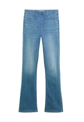 Marks & Spencer Jeggings Acampanados UK 12 (EU 40) | Con cintura media, forma de pierna: longitud hasta el tobillo, lavado: azul medio, sin cordones, ligero