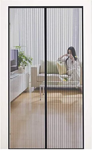 MYCARBON Mosquitera Puerta Magnetica Corredera Cortina Mosquitera Magnética para Puertas Cortina de Sala de Estar Balcón Corredera de Patio (80X200, Negro)