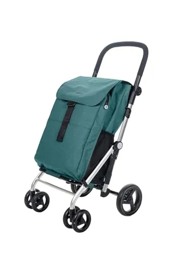 Carlett - Pack Classic Family | Carro de la Compra Plegable con Gancho de Regalo | Carrito de Supermercado Resistente | 4 Ruedas |Gran Capacidad 64L |Verde