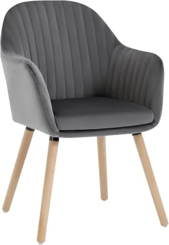 WOLTU Silla de Comedo,Terciopelo,Gris Oscuro