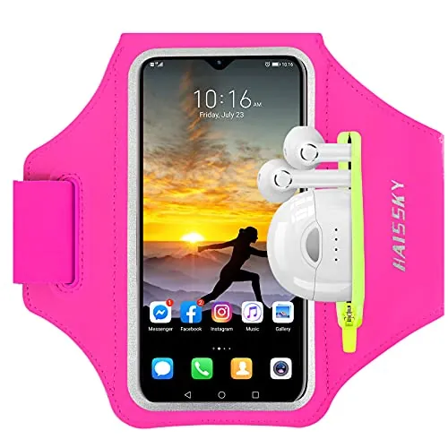 HAISSKY Brazalete Movil Running con Bolsa de Auriculares, hasta 6,9"