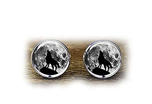 Death Devil Gemelos Hechos a Mano con diseño de Lobo, joyería de Lobo, Accesorios de Lobo, Regalo de Amor