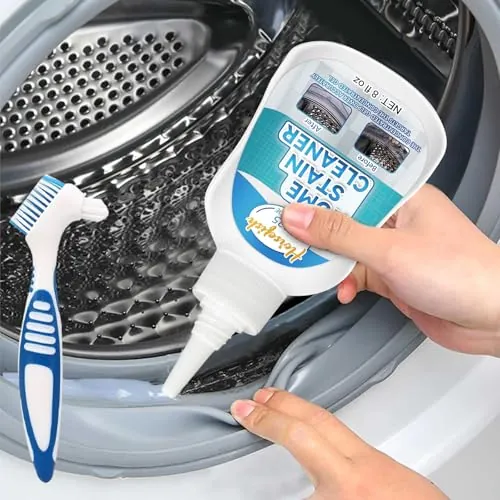 Gel removedor para el hogar Con Cepillo, 220ml Limpia Lavadoras, Gel Quitamanchas Junta de Goma, Tiras del Refrigerador, Limpieza de Juntas para Azulejos, Sellador de Juntas (1, blanco)