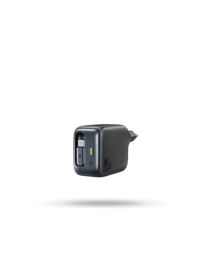 Cargador USB-C De 45W, Baseus Enercore con Cable USB-C Retráctil, Carga Rápida PPS para Samsung Galaxy S25 Ultra/S24/S23+/S23/S22/Note20, iPhone 16/15, iPad, Pixel, Compatible con Dispositivos USB-C