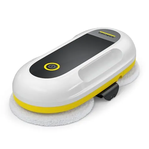 KÄRCHER Robot limpiacristales RCW 2 Extra+, Limpieza automática de Ventanas, con Cable de Seguridad y batería de Emergencia, 3 min/m², depósito: 70 ml, Cable: 5 m, 6 Pares de Fundas de Limpieza