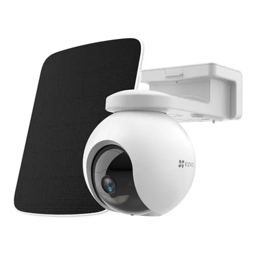 EZVIZ 2K Cámara de Vigilancia Exterior WiFi Inalámbrica 3MP Cámara de Batería Duración de 210 Días de 10400mAh, Audio Bidireccional, Detección Inteligente de Personas, CB8 y Panel Solar