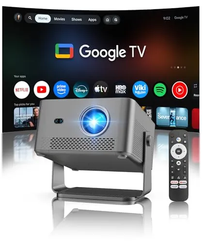 [Google TV & Apps Oficiales] Proyector Portatil 800 ANSI, 1080P FHD Nativo