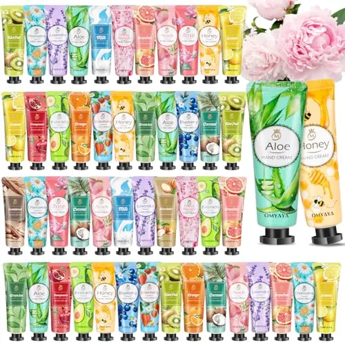 Set de 120 piezas de crema de manos, mini crema de manos, caja de regalo para mujer, crema de día y noche perfumada para manos y pies muy secos, pequeños regalos para mujeres