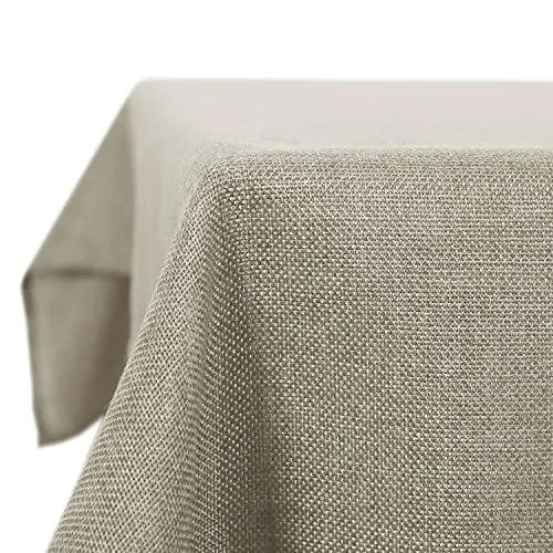 Deconovo Mantel de Mesa Rectangular Efecto Lino 130 x 160 cm Color Lino