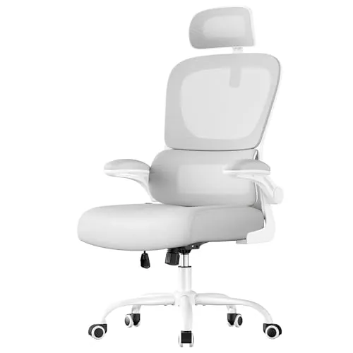 SONGMICS Silla de Oficina Ergonómica, Tela de Malla de Doble Capa