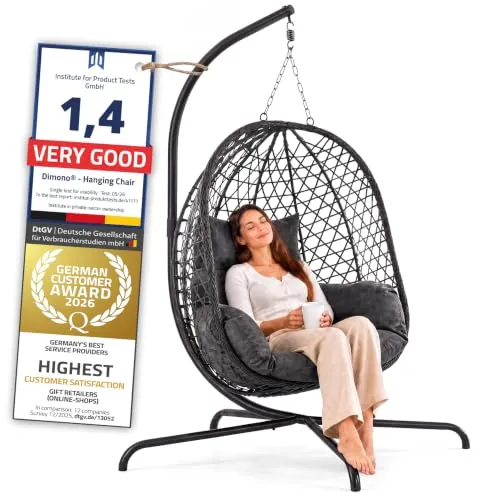 GOODS+GADGETS® Silla Colgante Exterior con Armazón - Egg Chair 120 kg