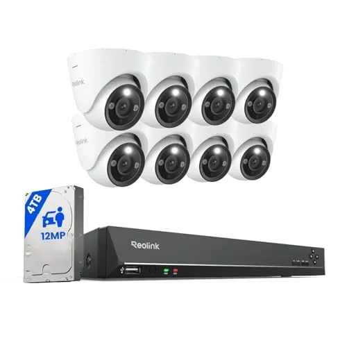 Reolink Sistema de Cámaras CCTV para Exteriores 12MP PoE, RLK16-1200D8-A