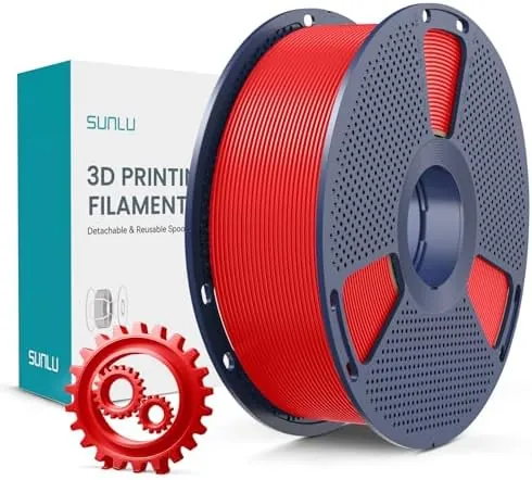 SUNLU PLA+ Filament 1.75mm, Mayor Durabilidad y alta Resistencia, Filamento PLA Plus para impresoras 3D FDM, bobina de 1KG, pla+ Rojo